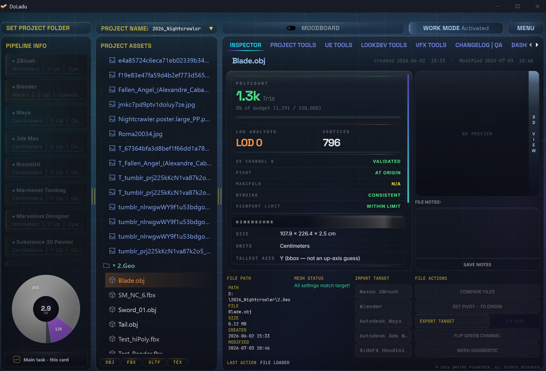 DoLadu Inspector tab
